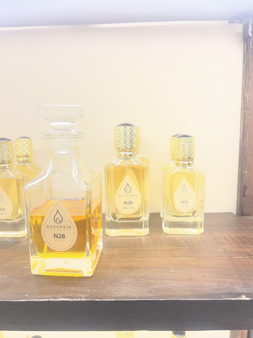 GUTENZIA perfumes N28 and N47 in the Marrakech shop